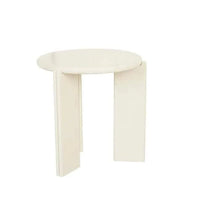 Globe West Side Tables GlobeWest Ray Marble Side Table - Natural Travertine - Shell