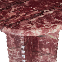 GlobeWest Rufus Fleur Side Table - Carmine Marble