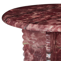 GlobeWest Rufus Fleur Side Table - Carmine Marble