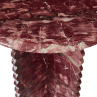 GlobeWest Rufus Fleur Side Table - Carmine Marble