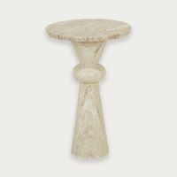 GlobeWest Rufus Indra Side Table - Oat Marble