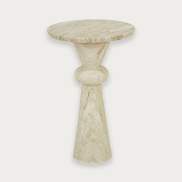 GlobeWest Rufus Indra Side Table - Oat Marble
