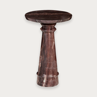GlobeWest Rufus Jewel Side Table - Carmine Marble