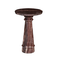 GlobeWest Rufus Jewel Side Table - Carmine Marble