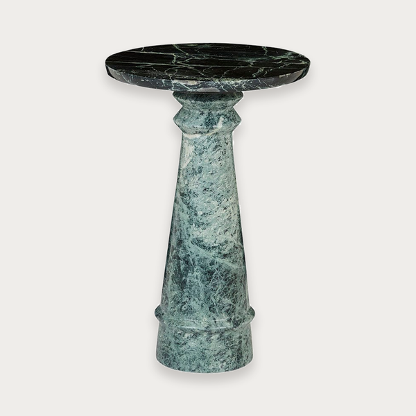 GlobeWest Rufus Jewel Side Table - Spider Green Marble