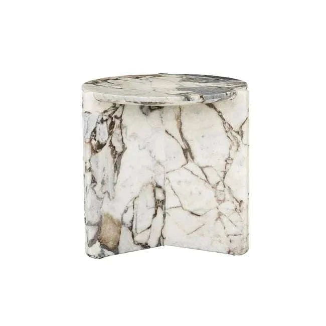 Norsu Interiors Venus Revolve Side Table - Satin Ocean Marble