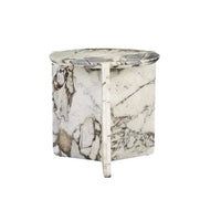 Norsu Interiors Venus Revolve Side Table - Satin Ocean Marble