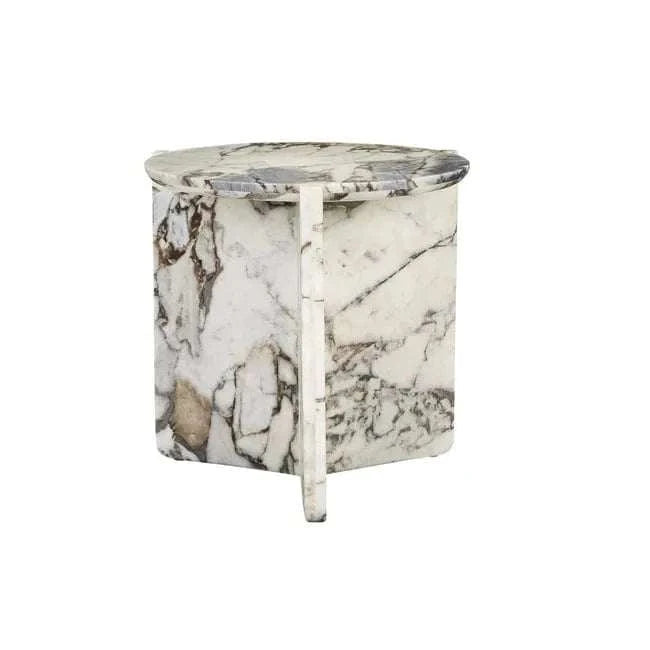 Norsu Interiors Venus Revolve Side Table - Satin Ocean Marble