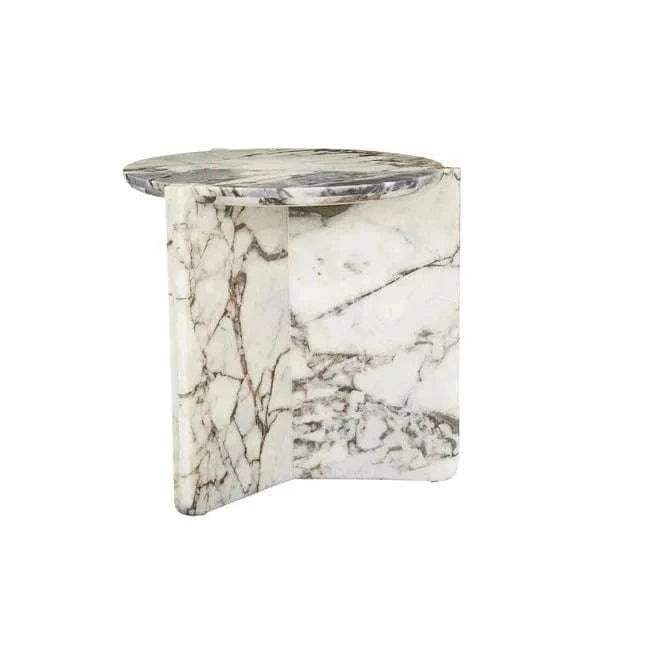 Norsu Interiors Venus Revolve Side Table - Satin Ocean Marble