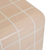 GlobeWest Seville Tile Side Table - Pink/White