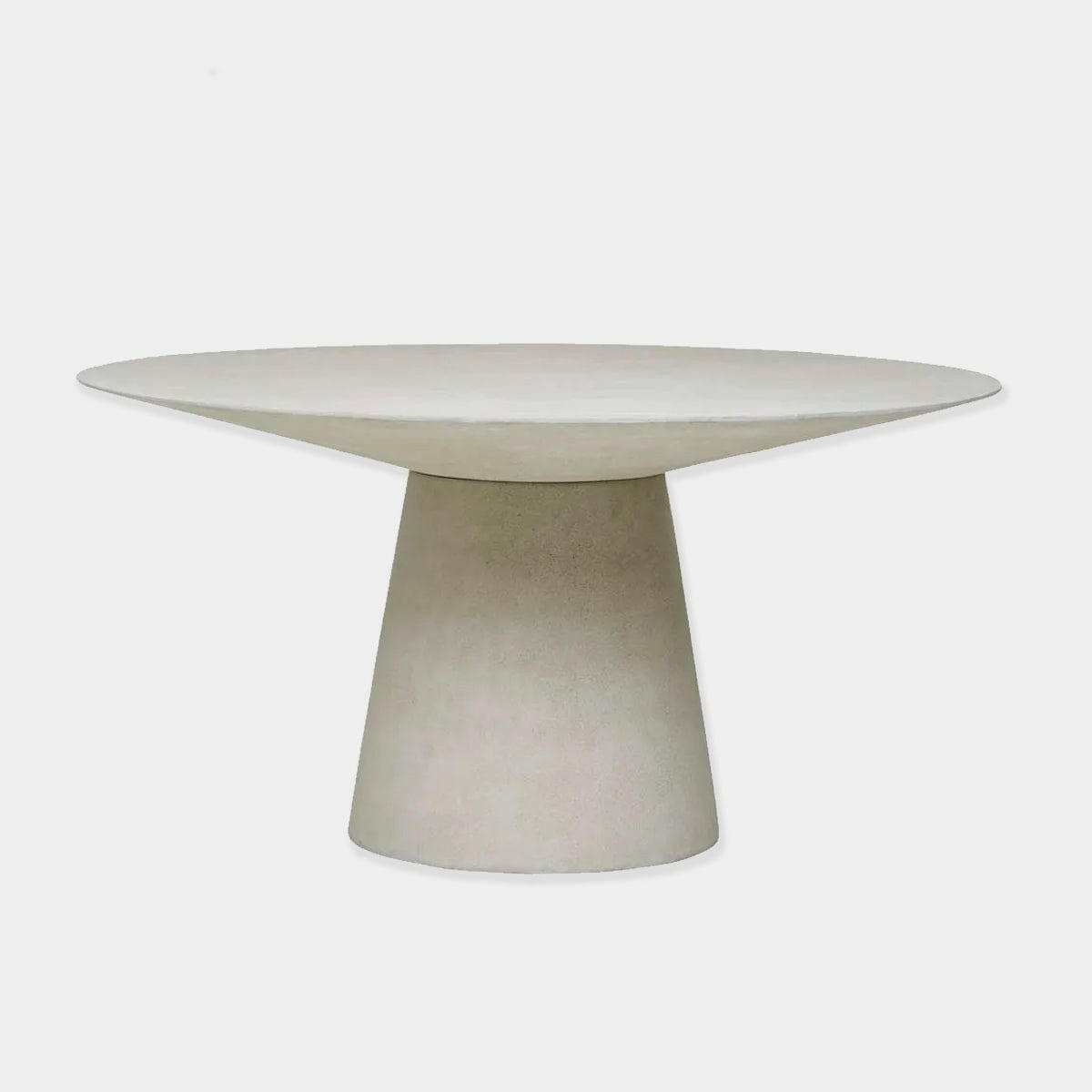 Globe West Livorno round grey speckle indoor outdoor dining table with fibreglass and solid resin top