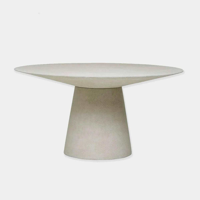 Globe West Livorno round grey speckle indoor outdoor dining table with fibreglass and solid resin top