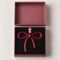 norsu STUDIO Christmas Ceramic Bow Ornament, Burgundy
