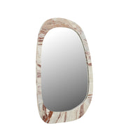 GlobeWest Oakley Pebble Mirror, Monica Red marble frame