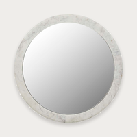 GlobeWest Rufus Round Mirror - Grey Vein Marble