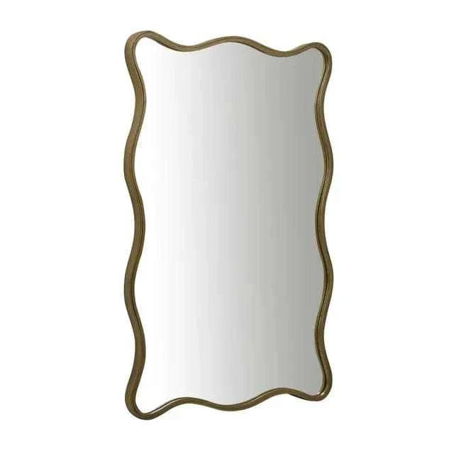 Globe West Mirrors Globe West Verona Wave Mirror, Antique Brass