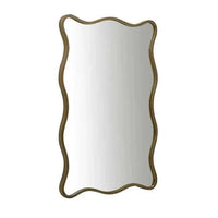 Globe West Mirrors Globe West Verona Wave Mirror, Antique Brass