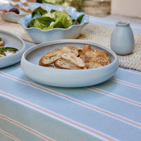 Oslo Matte soft blue glazed ceramic shallow bowl, 28x27x7.5cm, dishwasher safe