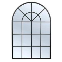 Norsu Interiors Large Arch Iron Indoor Outdoor Mirror Black, 135cm