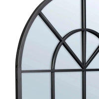 Norsu Interiors Large Arch Iron Indoor Outdoor Mirror Black, 135cm