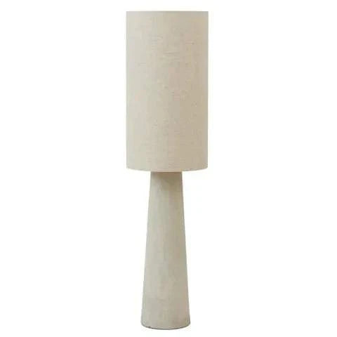 Maggie Fibreglass Floor Lamp with natural linen shade in contemporary design for modern interiors