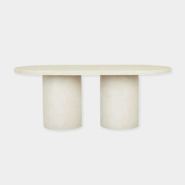GlobeWest Petra Oval Dining Table, Ivory | Norsu Interiors