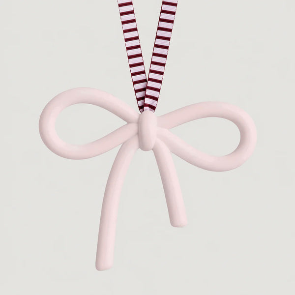 norsu STUDIO Christmas Oversized Ceramic Bow Ornament, 12cm x 10cm, Blush