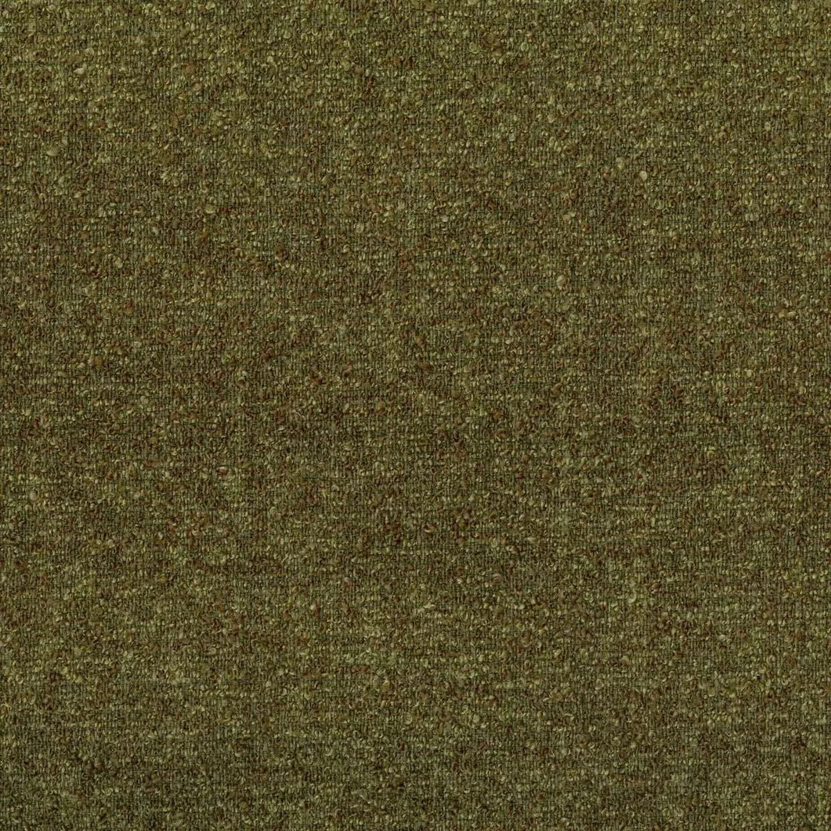 Close-up of textured Pickle Bouclé fabric in olive green used for norsuSTUDIO ottoman upholstery