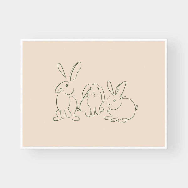 Gigi's Rabbits, Pink / Green — wall art print | Norsu Interiors
