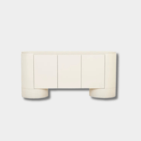 GlobeWest Pluto Buffet in porcelain with rounded circular legs and minimalist modern design