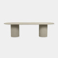 GlobeWest Benjamin Ripple Oval Dining Table - Putty