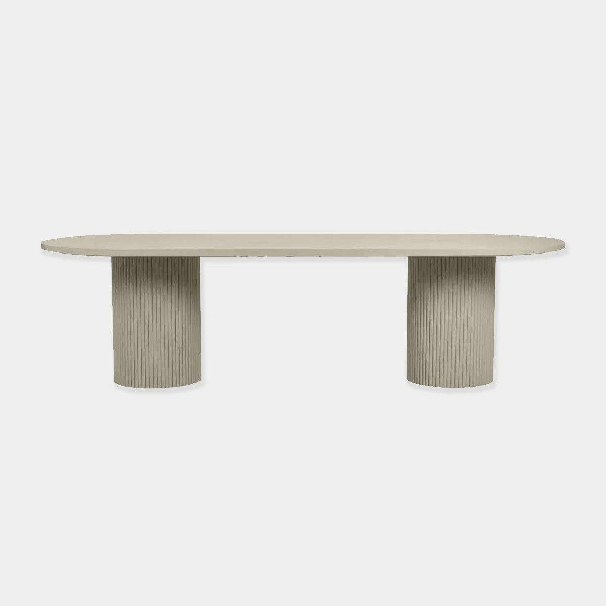 Globe West Dining Tables Globe West Benjamin Ripple Oval Dining Table, Putty