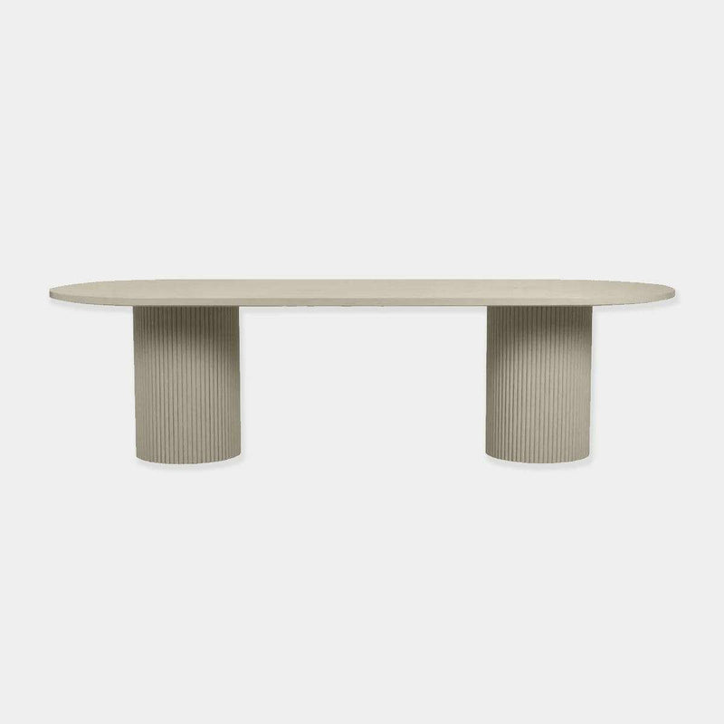 Globe West Dining Tables Globe West Benjamin Ripple Oval Dining Table, Putty