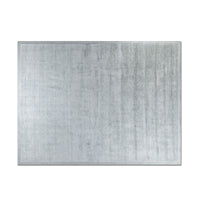 GlobeWest Bower Frame Rug in Seaside Blue, handwoven wool rug shown flat