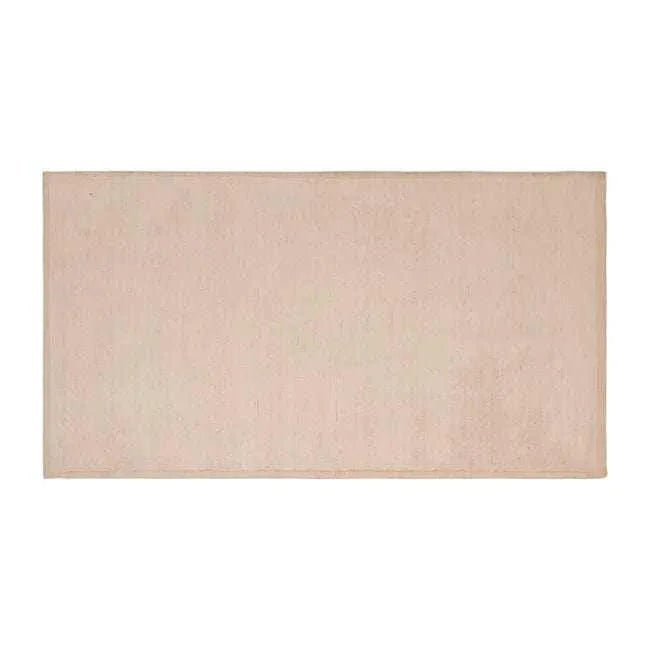 GlobeWest Bower Frame Rug in rose color, hand-woven wool, rectangular indoor area rug