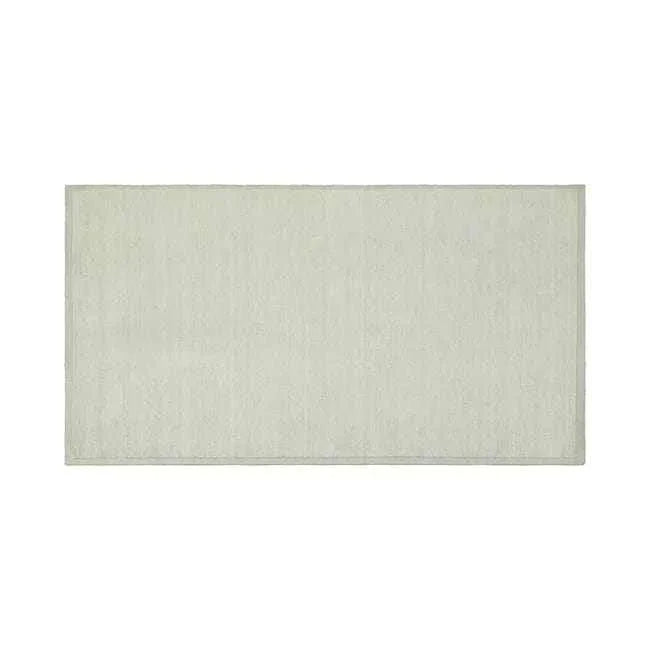 GlobeWest Bower Frame rug in seafoam, hand-woven wool area rug with simple rectangular design for indoor use