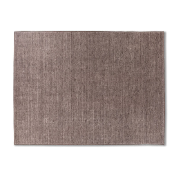 GlobeWest Bower Nora handwoven wool rug in Cocoa, rich grounding brown