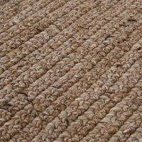 Close-up of GlobeWest Harbour Knot outdoor rug in tawny color showing hand-woven textured PET yarn pattern