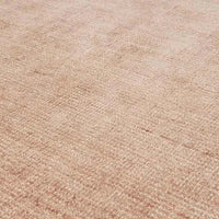 GlobeWest Tepih Neptune hand-woven indoor rug in dusty rose with wool, silk, and cotton blend texture