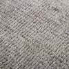 Close-up texture of GlobeWest Tepih Neptune round rug in dove grey showing hand-woven wool, silk, and cotton fibers