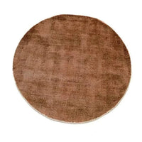 GlobeWest Tepih Neptune round ginger wool, silk, and cotton hand-woven rug for indoor use