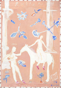 Radiant limited edition fine art print by Bonnie Gray, pale figures on a warm blush ground