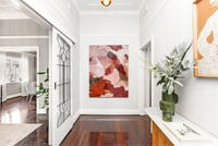Alisha Falconer Raspberry Ripple fine art canvas print with abstract botanical design and rich raspberry tones