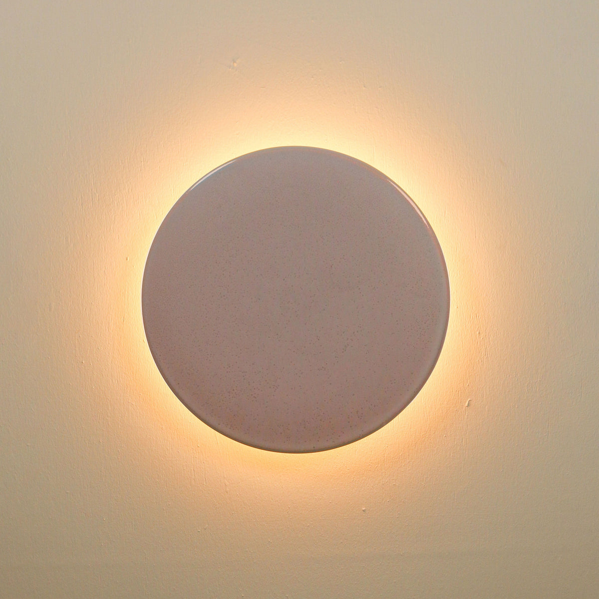 Robert Gordon Backlit Disc Wall Light in Rose Quartz