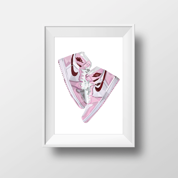 Sky High Sneaks, Pink — Dom Gauci kids art print by DG Designs | wall art at Norsu Interiors