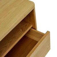 GlobeWest Artie Open Bedside in Natural Ash with one drawer and open shelf, timber veneer finish