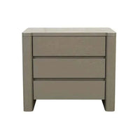 GlobeWest August 3 Drawer Bedside table in Snowgum ash veneer with modern sleek design and ample storage