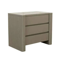 GlobeWest August 3 Drawer Bedside in Snowgum ash veneer with sleek modern design and ample storage