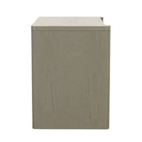 Side view of GlobeWest August 3 Drawer Bedside in Snowgum ash veneer finish