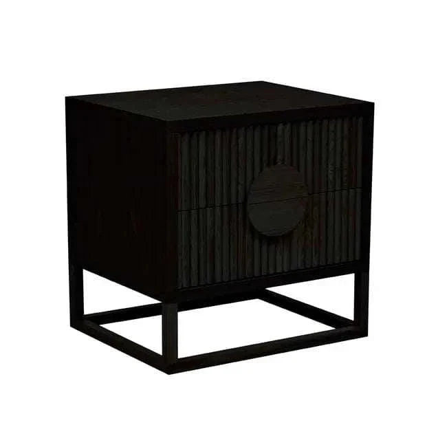 Globe West Bedside Tables Globe West Benjamin Ripple Bedside, Matt Black